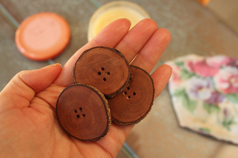 Vintage Craft Wooden Buttons  Sewing Supplies Wood Button