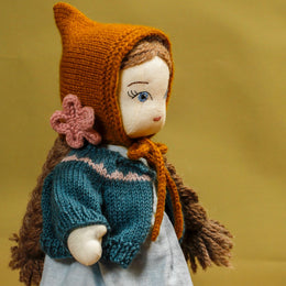 Pixie Hat + Flower Knitting Pattern - Doll