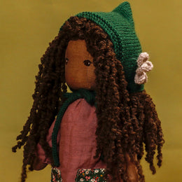 Pixie Hat + Flower Knitting Pattern - Doll