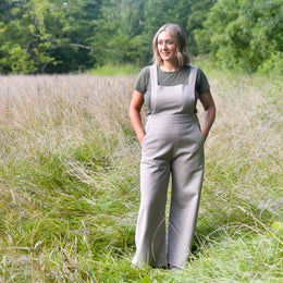 Hedgerow Dungarees digital sewing pattern and video class from Twig and Tale