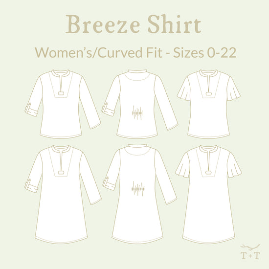Breeze Shirt Sewing Pattern - Women's/Curved Fit