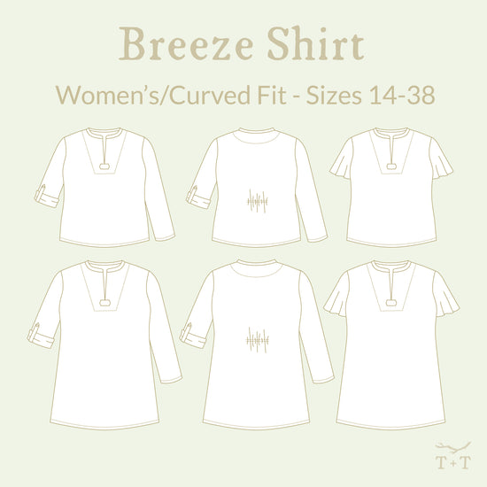 Breeze Shirt Sewing Pattern - Women's/Curved Fit