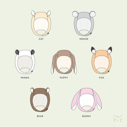 Animal Options for Evergreen Bonnet Sewing Pattern by Twig + Tale