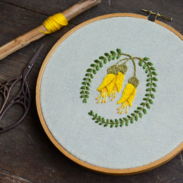Kōwhai Embroidery Pattern