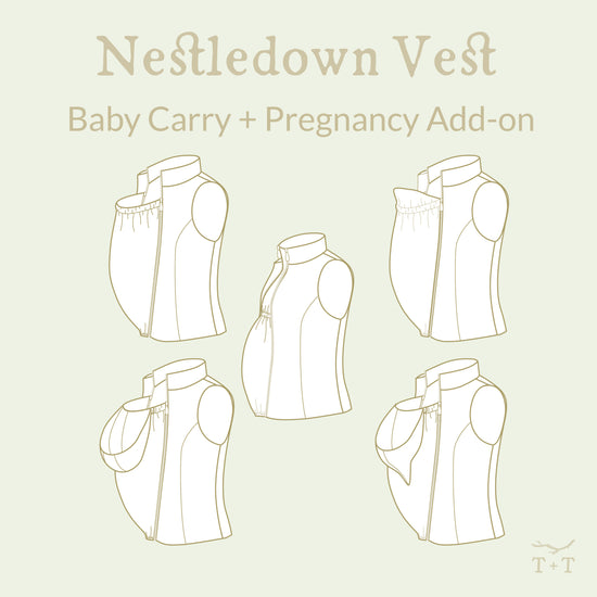Nestledown Add-on for Trailblazer VEST ~ Zip in Baby-Wearing + Pregnancy Panels