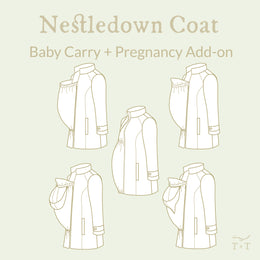 Nestledown Add-on Sewing Pattern for Forester COAT - Adult ~ Zip in Baby-Wearing + Pregnancy Panels