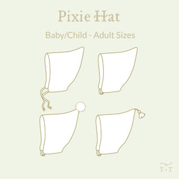 Pixie Hat Sewing Pattern - Baby, Child + Adult