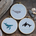 Bundle Humpback Narwhal Orca PDF embroidery patterns from Twig + Tale