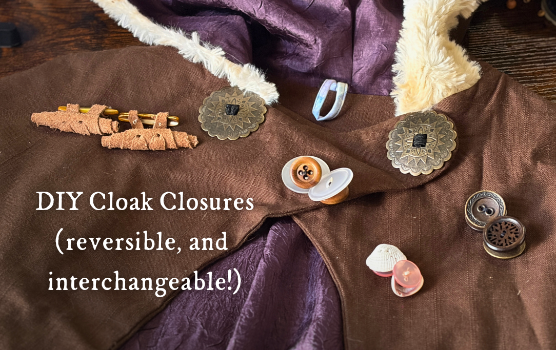 How to Make Reversible, Interchangeable Closures for Cloaks, Coats, and Costumes (inspired by cufflinks!)
