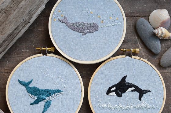 Whale embroidery