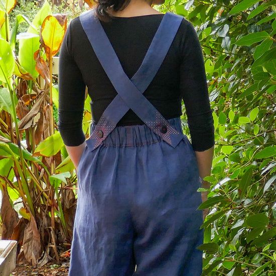 Hedgerow Dungarees digital sewing pattern and video class from Twig and Tale