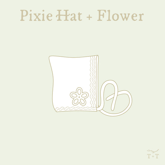 Pixie Hat + Flower Knitting Pattern - Doll