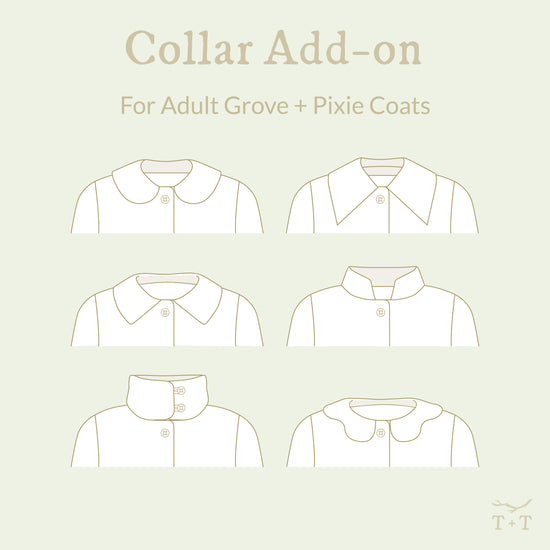 Collars Add-on - Adult ~ Add-on for Grove + Pixie Coats: Digital Pattern