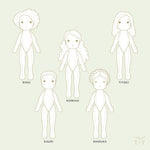 Classic Cloth Doll 15" - BUNDLE of 5 DOLLS ~ Digital Pattern