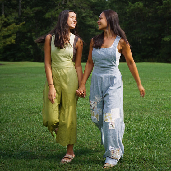 Hedgerow Dungarees digital sewing pattern and video class from Twig and Tale