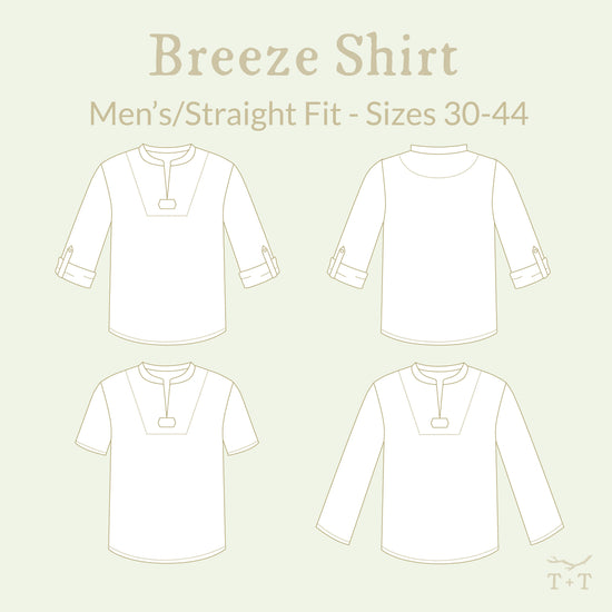 Breeze Shirt Sewing Pattern - Men's/Straight Fit