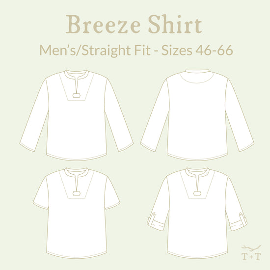 Breeze Shirt - Men/Straight Fit ~ Digital Pattern + Video Class