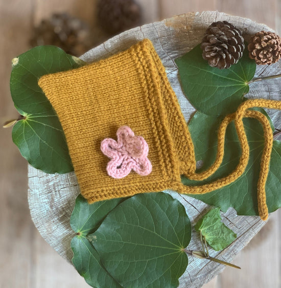 Pixie Hat + Flower Knitting Pattern - Doll