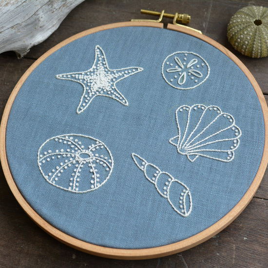 Seashell embroidery collection - digital embroidery pattern from Twig + Tale