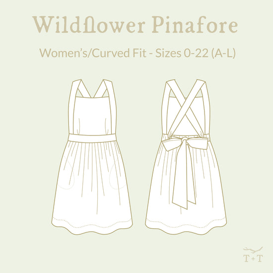 Wildflower Pinafore for adults - digital sewing pattern and video class from Twig + Tale