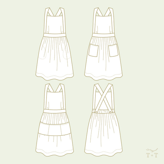 Wildflower Pinafore for children - digital sewing pattern and video class from Twig + Tale
