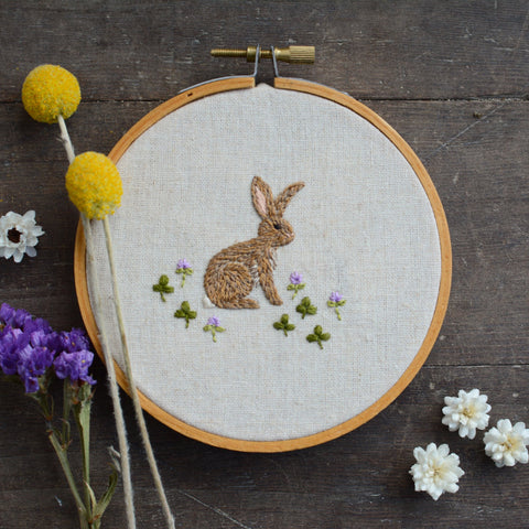 Bunny in Clover PDF Embroidery pattern from Twig + Tale