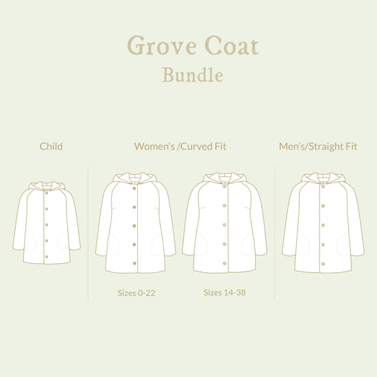 BUNDLE - Family Grove Coat Collection ~ Digital Pattern + Video Class