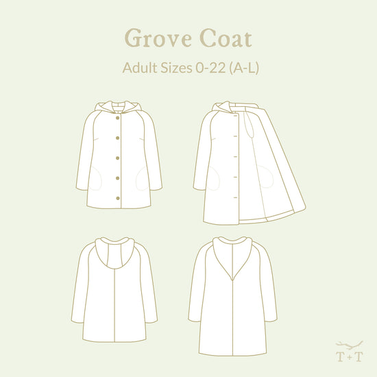 Grove Coat for Women/Curved Fit PDF sewing pattern from Twig + Tale