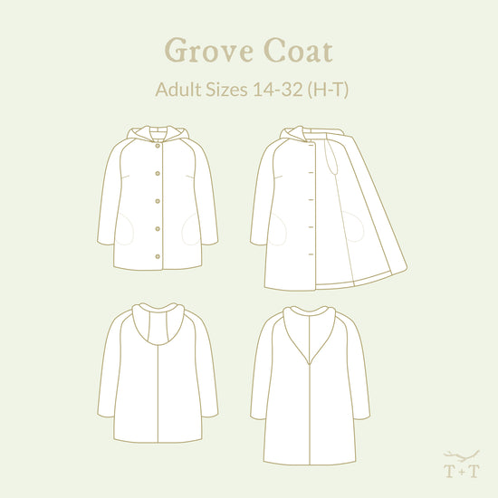 Grove Coat for Women/Curved Fit PDF sewing pattern from Twig + Tale