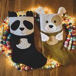 panda christmas stocking sewing pattern by Twig + Tale