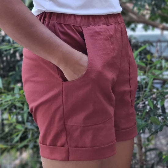 Women's elastic waist shorts online