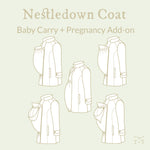 Nestledown Add-on Sewing Pattern for Forester COAT - Adult ~ Zip in Baby-Wearing + Pregnancy Panels
