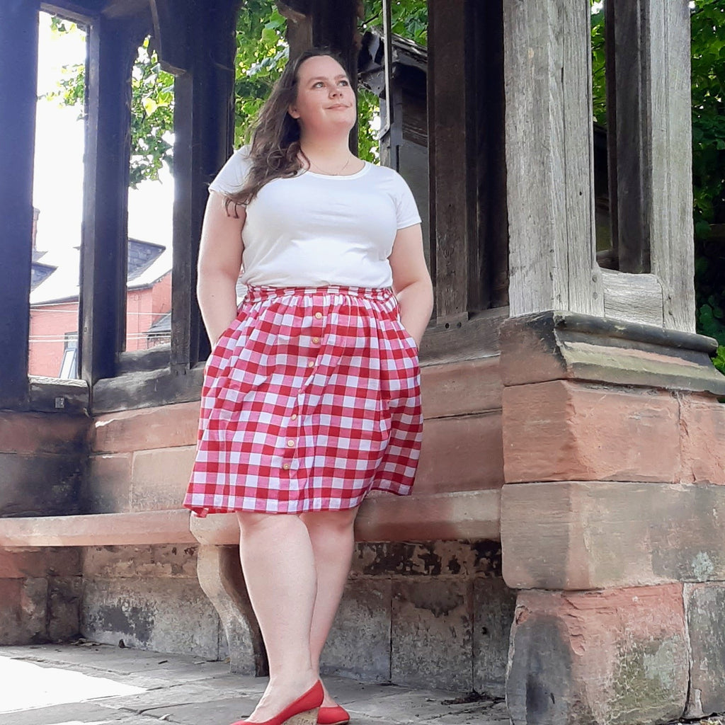 Gingham shop skirt pattern