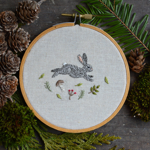 Running Bunny Embroidery Pattern from Twig + Tale