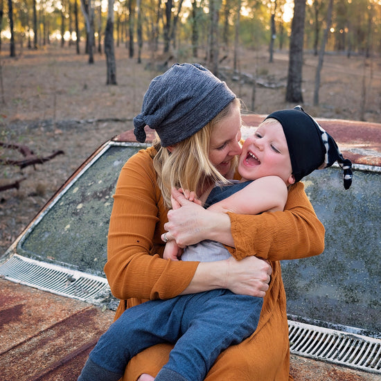 Kids and Adult knot hat sewing pattern by Twig + Tale