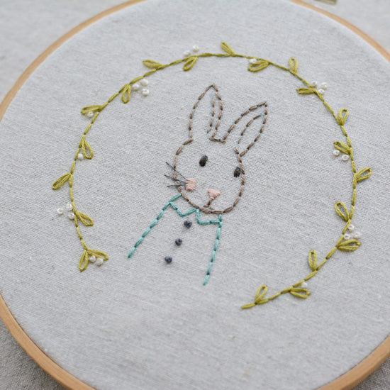 Woodland Bunny Pocket - PDF digital embroidery pattern by Twig and Tale 3