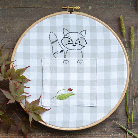 Woodland Raccoon - PDF digital embroidery pattern by Twig and Tale
