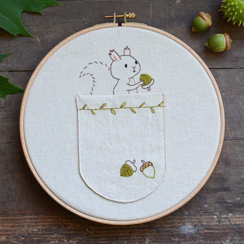 Woodland Squirrel - PDF digital embroidery pattern by Twig and Tale