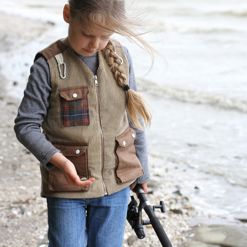 Children's Fishermans Vest PDF digital Sewing pattern by Twig and Tale